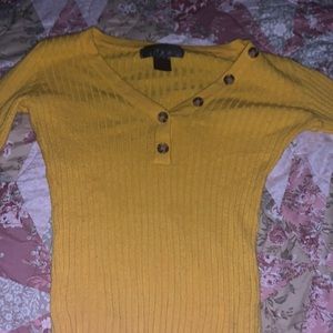 Yellow long sleeve crop top